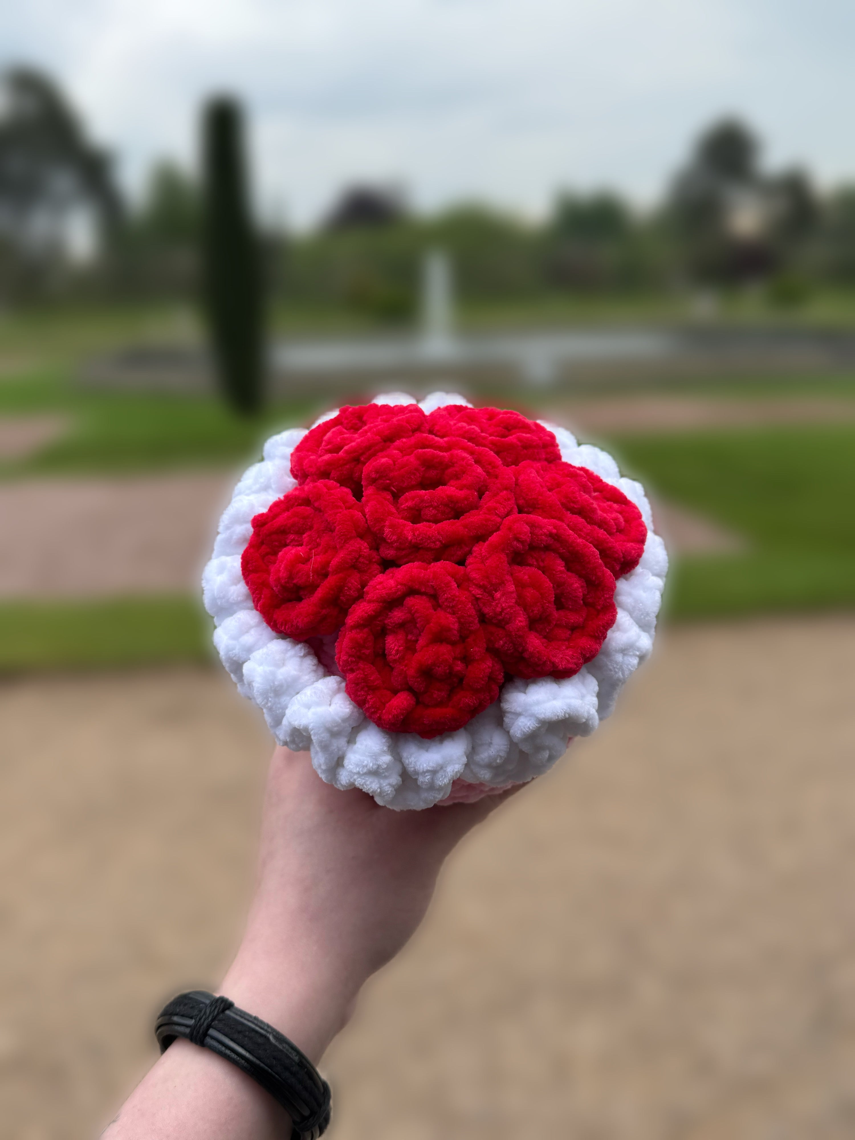 Rose Bouquet Crochet Plush